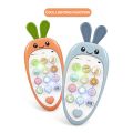 1 PCS Cartoon Radish Simulation Mobile Phone Can Bite The Baby Puzzle Early Education Music Story Learning Phone Toy. 