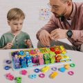 6 in 1 Wooden Montessori Learning Toy, Magnetic Fishing Game, 6-in-1 Wooden Blocks Puzzle Board Set Numbers, Fruits, Traffic, Characters, Animals, and Career Matching for Toddlers Preschool Montessori Counting Educational Wooden Toy. 