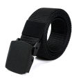 【Sleek】 1pc Men's Canvas Belt Plastic Buckle Metal-Free Nylon Tactical Waist Belt Women's Belt Outdoor Hiking Webbing Belt Neutral Belts.