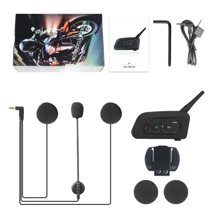 V4%20PRO%20Motorcycle%20Helmet%20Bluetooth%20Intercom%20Headset%201200M%204%20Riders%20Full%20Duplex%20Interphone%20With%20Fm%20Radio%20Waterproof%20Communicator%20-%20Image%206