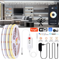 Tuya WiFi 24V CCT COB LED Strip Light 2700K-6500K Dimmable Flexible Color Changing LED Tape Linear Smart Human Presence Detector. 