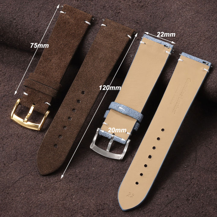 20mm%2022mm%20Quick%20Release%20Watch%20Band%20Genuine%20Suede%20Leather%20Watch%20Strap%20Vintage%20Brown%20Grey%20Watchbands%20Wristband%20Men%20Accessories%20-%20Image%204