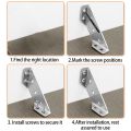 100Pc-12Pc Stainless Steel Angle Bracket Universal Furniture Right Angle Fixed Bracket Cabinet Trapezoidal Layer Board Connector. 