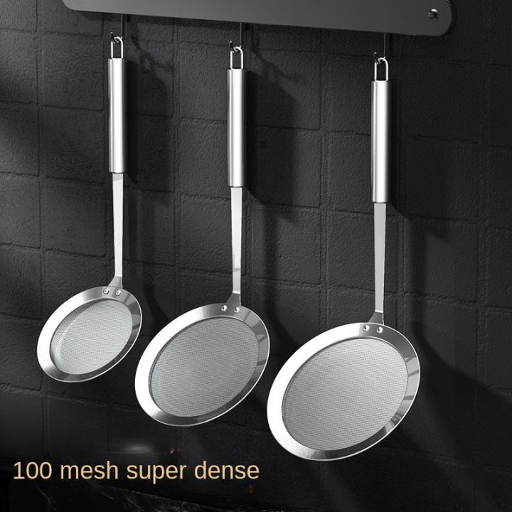 1pc Fat Skimmer Spoon, Stainless Steel Fine Mesh Skimmer, Strainer Spoon For Removing Grease Fat And Foam, Kitchen Tools