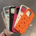 For iPhone 16 15 14 13 12 11 Pro Max Case Cherry Bow Lichee Pattern Silicone Phone Cover For iPhone XS Max 14 15 16 Plus Fundas. 