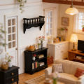 Mini Wall-Mounted Storage Rack, Miniature Model Furniture, Accessory for Dollhouse Scene Decoration.