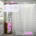 Simple white striped semi-transparent shower curtain, dry-wet separated partition curtain, private bathroom shower curtain. 