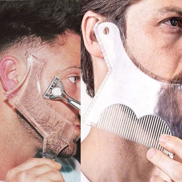 2pcs/set%20Multifunktional%20Men's%20Beard%20Shaping%20Tool%20Template,%20Beard%20Guide%20Shaper%20with%20Inbuilt%20Comb,%20Multi-liner%20Edges%20Shave%20for%20Cu%20-%20Image%202
