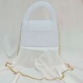 Milky beaded bag | handwoven handbag | crossbody bag. 