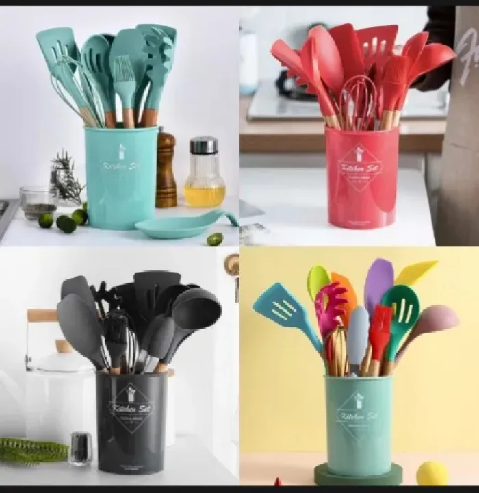 12Pcs%20Silicone%20Cooking%20Utensils%20Set%20Wooden%20Handle%20Kitchen%20Cooking%20Tool%20Non-stick%20Cookware%20Spatula%20Shovel%20Egg%20Kitchenware%20Beaters%20-%20Image%202