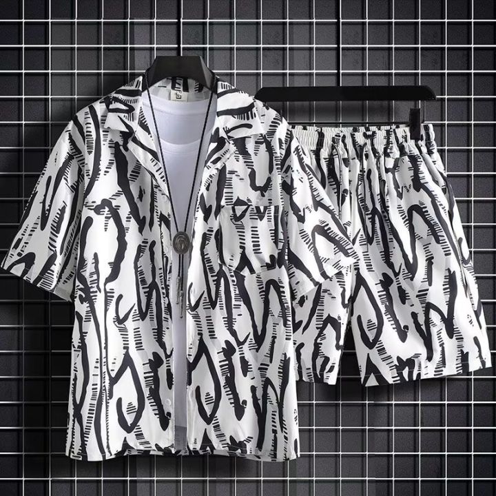 Hawaiian%20Beach%20Suit,%20Genderless%20Casual%20Shirt%20Shorts,%20Multi-color%20Optional%20-%20Image%202