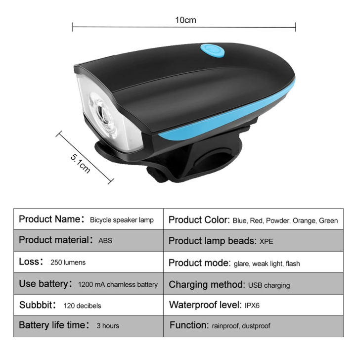 USB%20Rechargeable%20Bicycle%20Light%20Bike%20Front%20Light%20Waterproof%20Night%20Riding%20Bicycle%20Headlight%20With%20Horn%20-%20Image%203