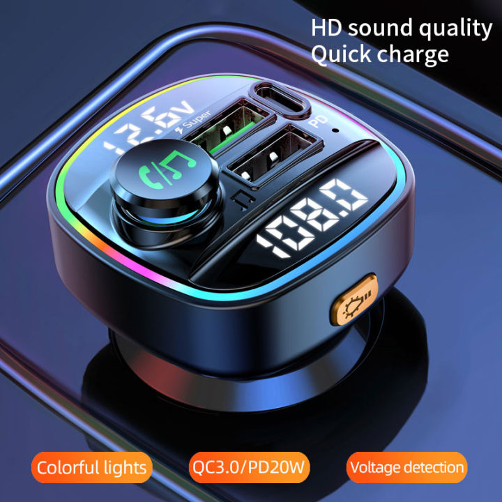 Bluetooth 5.3. FM Transmitter Handsfree Car Radio Modulator MP3 Player With 22.5W USB Super Quick Charge Adapter for Car