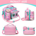 Cute Animal Kids Lunch Box Meal Bag Set Washable Lunch Bag&Reusable Leakproof Bag for School & Nursery It's Beautiful for Girls. 