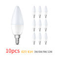 10pcs E27 E14 Led Bulb 220V Candle Bulb Energy Saving Lamp 3W 6W 9W 12W Led Chandelier Light Spotlight Led for Home Decoration. 