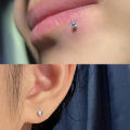 3 PCS ASTM-F136 G23 Titanium Steel Labret Lip Piercing Men Women Round CZ Crystal Ear Cartilage Helix Piercings 6/8/10MM. 