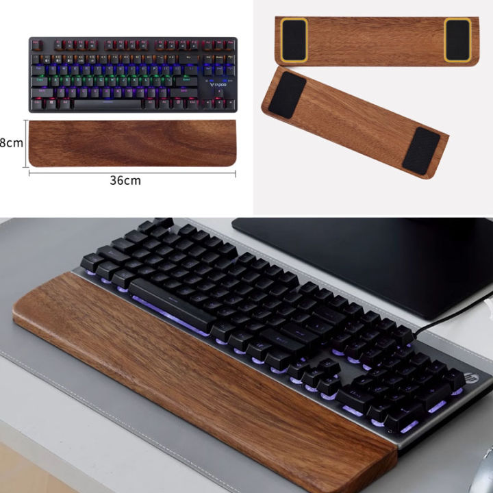 Solid Wood Keyboard Wrist Rest Palm Pad Mechanical Keyboard Ergonomic ...