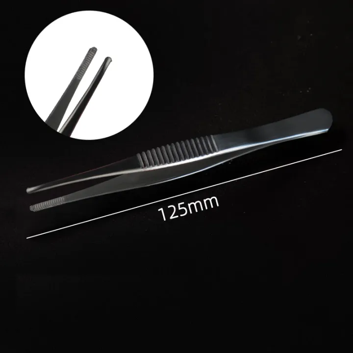 JUSTLANG%20Medical%20Tissue%20Forceps%20Thickening%20Stainless%20Steel%20Toothed%20Forceps%20Hook%20Dressing%20Tweezers%20Straight%20Elbow%20Clamp%20Forceps%20-%20Image%207