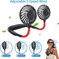 Portable Neck Fan 2500 mAh Rechargeable USB Hands-Free Mini Face Cooling Personal Double Headed Rotatable Small Fan for Working Office Reading Traveling Outdoor Sport. 