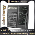 Solar Powered Scientific Calculator & 6 Inch Writing Tablet Foldable 10 Digit LCD Display For Office Student Teachers Accountant. 