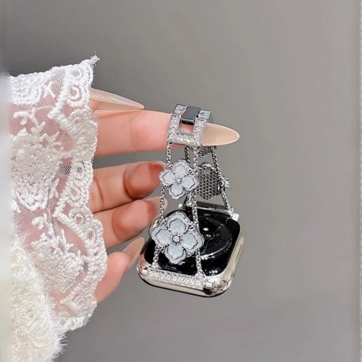 Metal%20Drip%20Diamond%20Oil%20Painting%20Flower%20Compatible%20iWatch%20Strap%2038mm%2040mm%2041mm%2042mm%2044mm%2045mm%2049mm%20Fashionable%20Handmade%20Strap%20-%20Image%204
