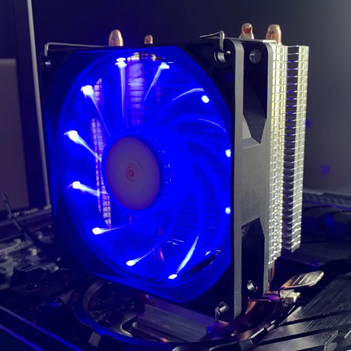 CPU Air Cooler Blue Ventilador Tower 2 heat pipes PC Radiator For Intel ...