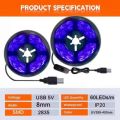 5V UV LED Strip Light Flexible SMD 2835 Ultraviolet LED Light Strip Purple Black 395-405nm For Detect Money Home Christmas Decor. 