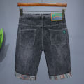 Summer New Men's Embroidered Denim Shorts Fashion Straight Slim Personality Streetwear Jeans Male Bermuda Male Short Pants.