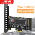 JEYI M.2 NVME SSD to PCIE X1 Adapter Card, 2280 SSD PCIe 3.0 4.0 Expansion Card for Desktop PC, PCI-E GEN4 16Gbps Full Speed SK1. 