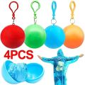 Colorful Mini Portable Raincoat Ball Thickened Disposable Waterproof Emergency Adults Rain Ponchos Cape Keyring.