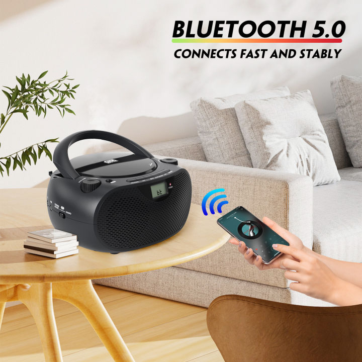 CD/MP3%20Player%20Boombox%20with%20Bluetooth%20AM%20FM%20Radios%20and%20USB/MP3,%20Bass%20Boost,%20AC%20DC%20Power%20-%20Image%205