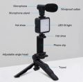 Vlogging Kit All in One Video Making with Tripod Stand, LED light, microphone, Mobile Holder For all Mobile Phone's & DSLR Camera. 