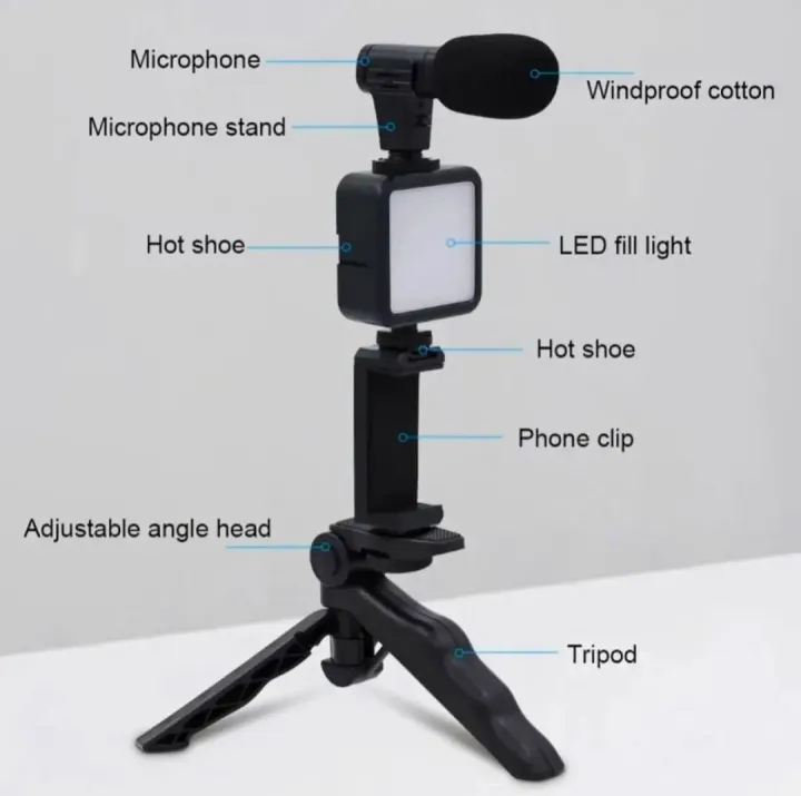 Vlogging%20Kit%20All%20in%20One%20Video%20Making%20with%20Tripod%20Stand,%20LED%20light,%20microphone,%20Mobile%20Holder%20For%20all%20Mobile%20Phone's%20&%20DSLR%20Camera%20-%20Image%207