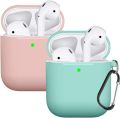Airpods Case Cover with keychain, AirPods Silicone Case Cover Protective Skin for Apple, Airpod Charging Case. 