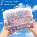 3-layer 18 Compartment Transparent Storage Box, Jewelry and Toy Storage Box, Suitable for Kitchen, Jewelry Organizer. 