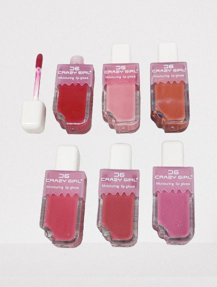 Lip gloss crazy girl pack of 6