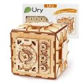 URY 3D Wooden Puzzle Password Treasure Money Box Piggy Bank DIY Advanced Assembly Model Toys Creative  for Lady Girls. 