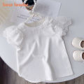 Bear Leader White Girls Short Sleeve T-Shirt Summer Kids Lace Sleeve Blouse Children's Clothing School Clothes Tops Kids Clothes.