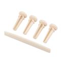 4pcs Acoustic Bass Guitar Bridge Pins+Saddle ABS Plastic Bridge Pins Saddle for Bass Guitar Replacement. 