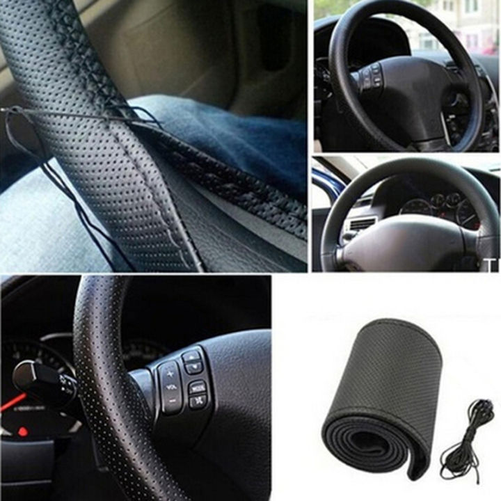 Car%20Steering%20Wheel%20Cover%20Needles%20And%20Braid%20Thread%20Artificial%20Leather%20Car%20Covers%20Suite%203%20Color%20DIY%20Texture%20Soft%20Auto%20Accessories%20-%20Image%204