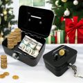 Money Safe Box Lockable Cash Box With Key,Portable Piggy Box Made Of Metal Small Security Lock Box Sturdy Coin Boxes For Kids. 