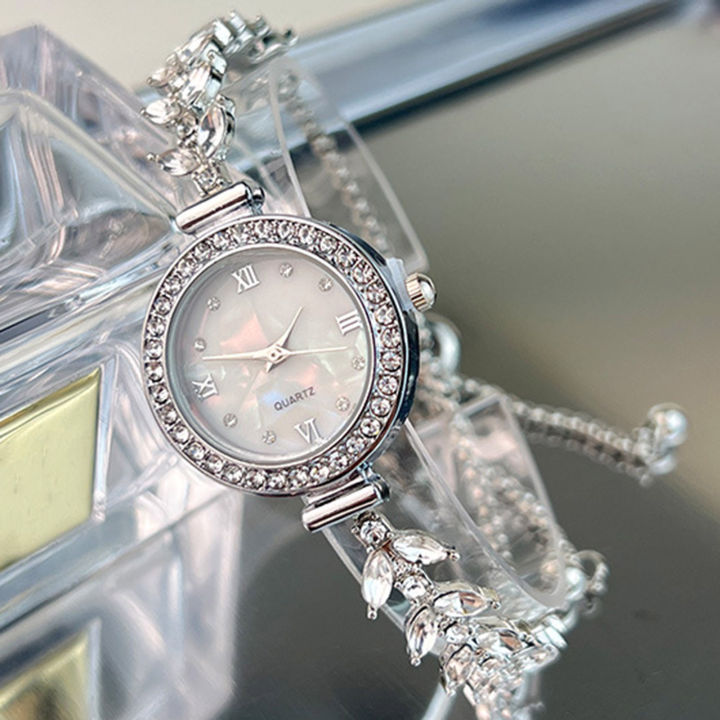 Women's Premium Crystal Watch Luxurious Crystal Bracelet Design Wrist Watch for Outside Office Business Meeting