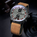 Forsining Sports Mens Watches Top Brand Luxury Calendar Brown Leather Strap Luminous Hands Fashion Automatic Mechanical Watch.