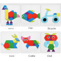 210 Pieces Set Wooden 3D Puzzles Geometric Shape Tangram Jigsaw Montessori Games Kids Educational Toys with 30pcs Cards. 
