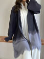 Abaya Fashion Midi Dress for Women; Middle East Muslim Long Robe with Tie-Dye Printed Cape for Spring and Summer.
