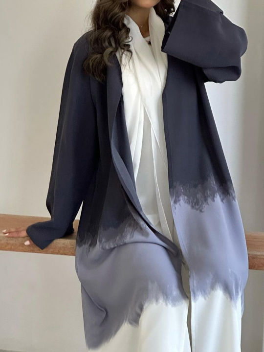 Abaya%20Fashion%20Midi%20Dress%20for%20Women;%20Middle%20East%20Muslim%20Long%20Robe%20with%20Tie-Dye%20Printed%20Cape%20for%20Spring%20and%20Summer%20-%20Image%203