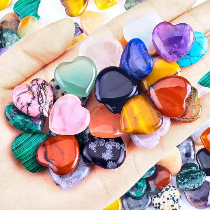 10/20/30PCS%20Heart%20Shape%20LOVE%2020MM%20Natural%20Crystal%20Amethyst%20Agate%20Irregular%20Mineral%20Healing%20Stone%20Gravel%20Specimen%20Home%20Decoration%20-%20Image%203