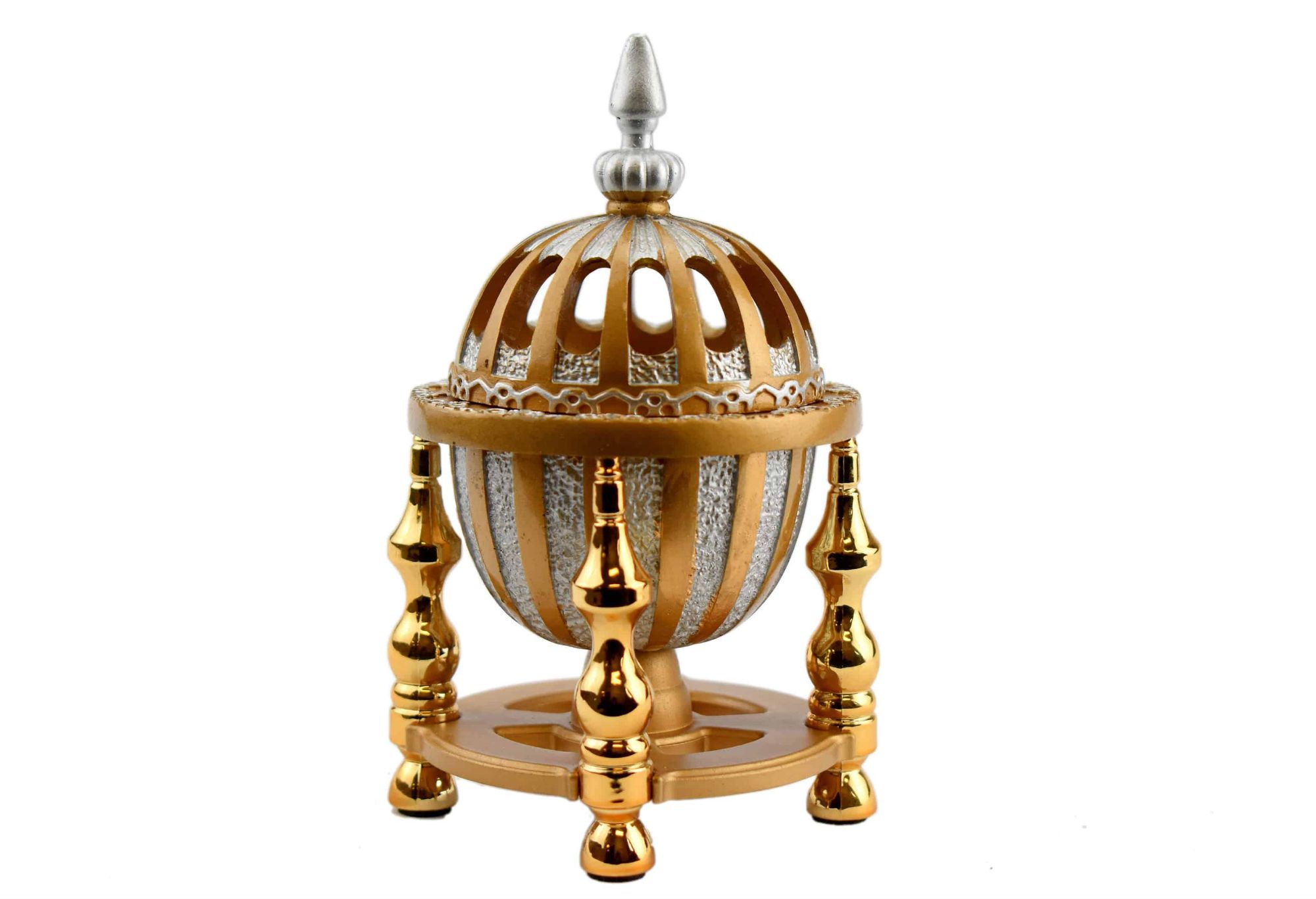 4 Pillar Resin Dome Style Incense Bakhoor/Oud Burner - Gold