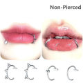 1Pc Stainless Steel Fake Nose Ring Hoop Septum Rings C Clip Lip Ring Earring Fake Nose Piercing Women Body Jewelry Non-Pierced.