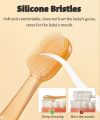 Baby Silicone Toothbrush Set, Toothbrush + Tongue Brush + Baby Teether + Finger Toothbrush with Cup for Training Teething, 0-18M Infant Toddler Newborn Baby Teeth Brushes.